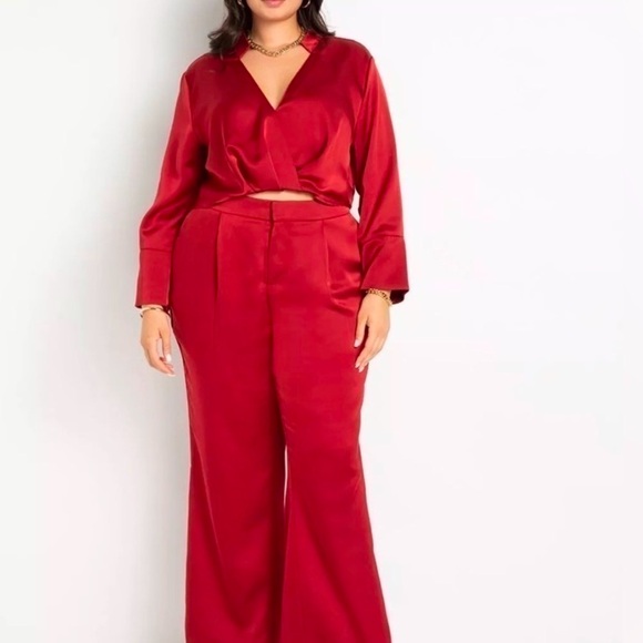 Eloquii Pants - ELOQUII 2-PIECE CRANBERRY PANTS SUIT 24/26
